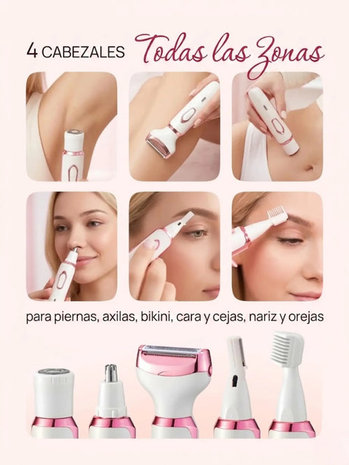 Depiladora eléctrica 4 en 1 - Sin irritaciones